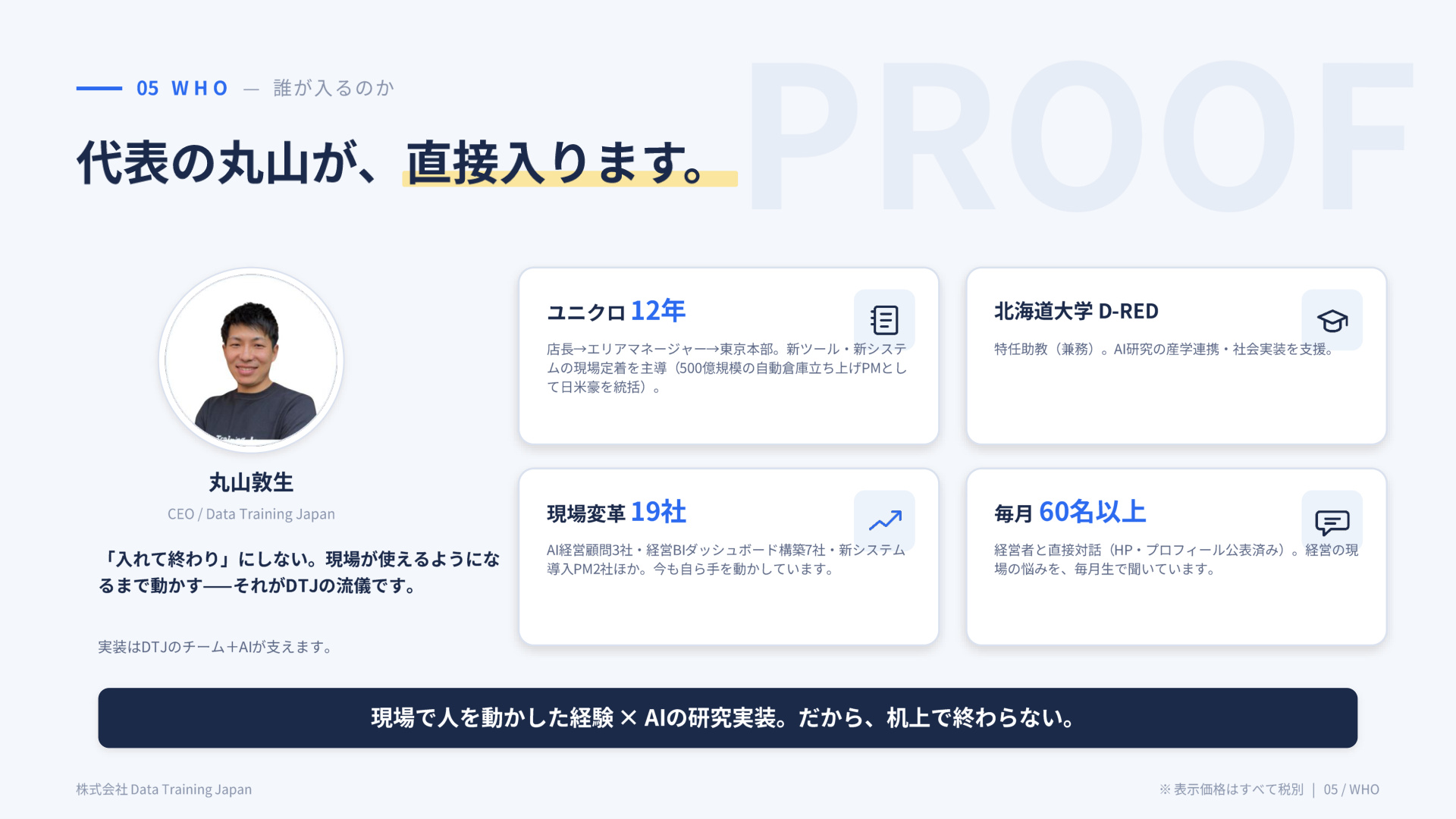 スライド:代表の丸山が、直接入る